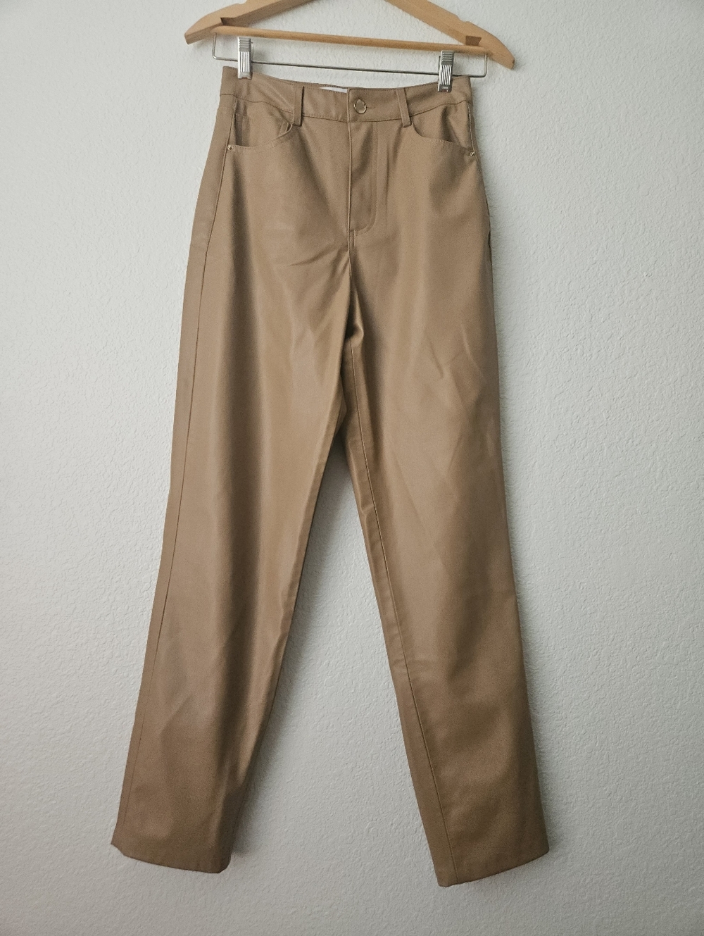 Zara faux leather straight leg pants, 2